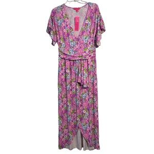 NWT Lilly Pulitzer Anchorage Midi Dress L Amethyst Moms the Word